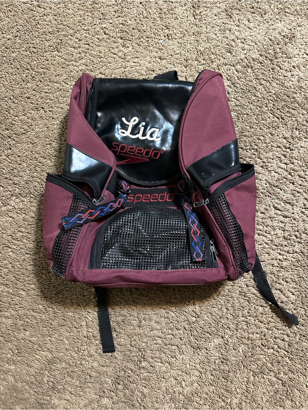 Vintage Speedo “triple tribal” backpack 90s